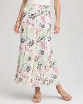 Chico's | Floral Embroidered Crinkle Maxi Skirt