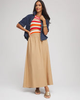 Chico's | Smocked Pull-On Midi Skirt