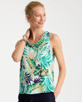 Chico's | Tropical Jersey Satin Tank Top