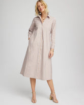 Chico's | Vanilla Chai Striped Shirtdress