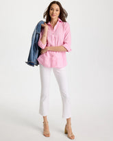 Chico's | Petite No Stain Girlfriend Fray Hem Kick Flare Jeans