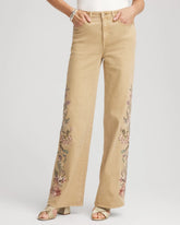 Chico's | Embroidered High-Rise Wide-Leg Jeans