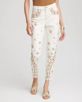Chico's | Embellished Girlfriend Slim Ankle Jeans