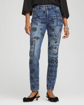 Chico's | Mixed-Media Girlfriend Slim Ankle Jeans