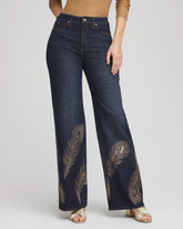 Chico's | Embellished High-Rise Wide-Leg Jeans