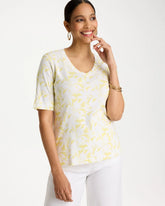 Chico's | Printed Pima Elbow-Sleeve Tee