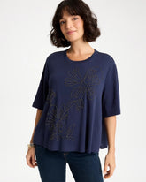 Chico's | Caviar Beaded Cotton Tee