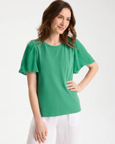 Chico's | Gauze Sleeve Soft-Stretch Tee