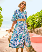 Chico's | Palm Cotton-Rayon Slub Shirtdress