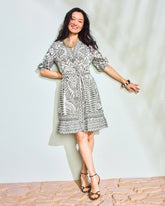 Chico's | Printed Cotton-Linen Belted Dress