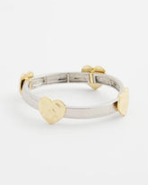 Chico's | Mixed Metal Heart Stretch Bracelet