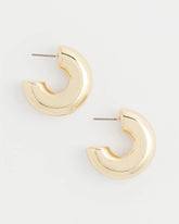 Chico's | Gold Puff Hoop Earrings