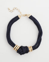 Chico's | Navy Knot Rope Necklace