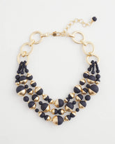 Chico's | Gold & Navy Bead Necklace