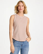 Chico's | Striped High Neck Rib Tank