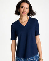 Chico's | Cotton Slub V-Neck Tee