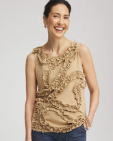 Chico's | Sleeveless Ruffle-Appliqué Tank Top