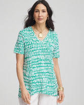 Chico's | Tropical Short Sleeve Forward-Seam Tee