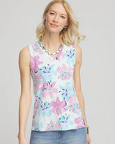 Chico's | Floral Sleeveless V-Neck Tank