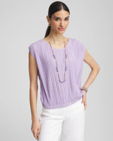 Chico's | Pleated Bubble-Hem Tee