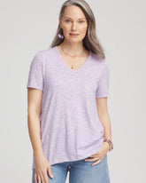 Chico's | Polka-Dot Short Sleeve Forward Seam Tee