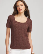 Chico's | Pointelle Square-Neck Pullover Sweater