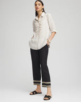 Chico's | Linen Elastic Waist Cropped Pants