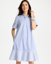 Chico's | Popover Striped Tiered Poplin Dress