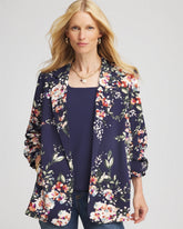 Chico's | Floral Ruched Sleeve Blazer
