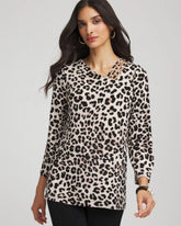 Chico's | Travelers™ Animal-Print Lattice Top