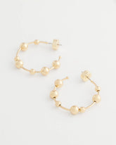 Chico's | Goldtone Beaded Hoop Earrings