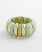 Chico's | Aqua and Gold Stretch Bracelet