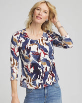 Chico's | Printed Textured Scoopneck Cardigan