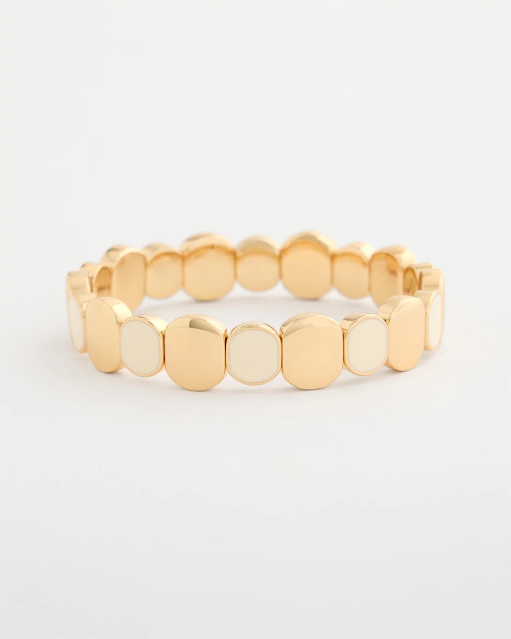 Chico's | White Resin Glam Stretch Bracelet