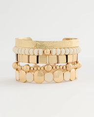 Chico's | White Resin Glam Stretch Bracelet