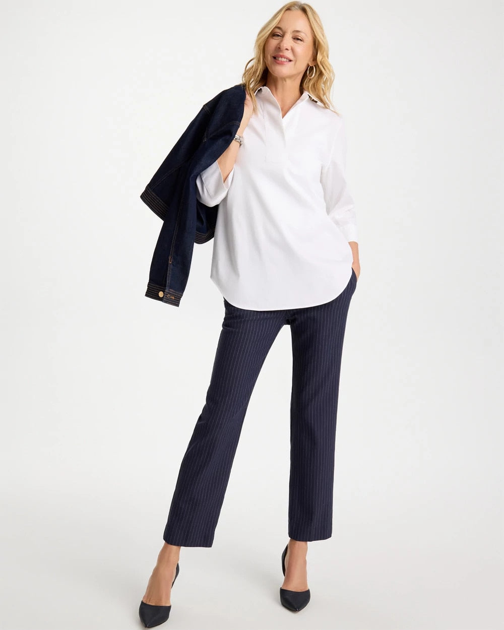 Chico's | Brigitte™ Straight Pinstripe Cropped Pants