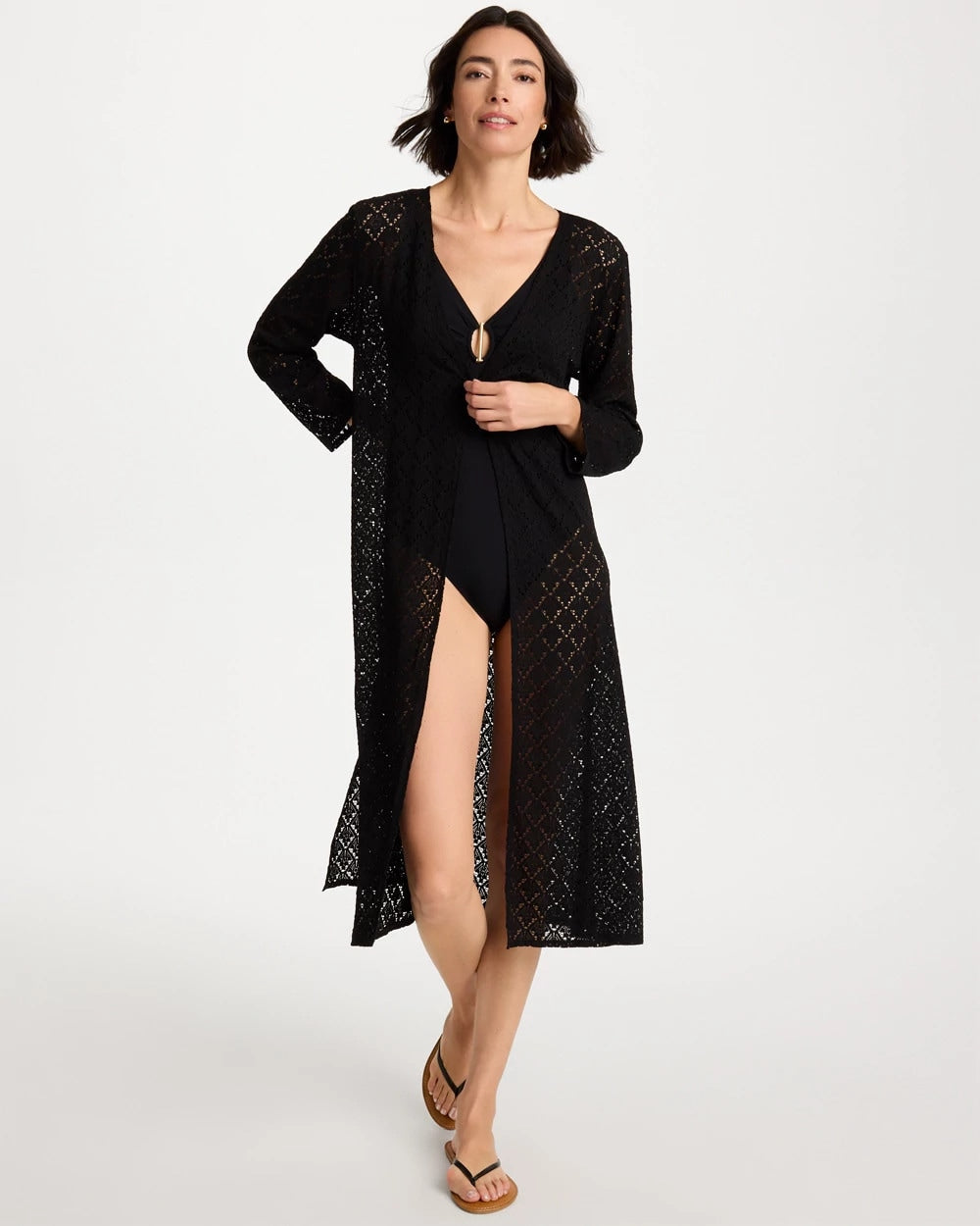 Chico's | Long Knit Swim Cover-Up
