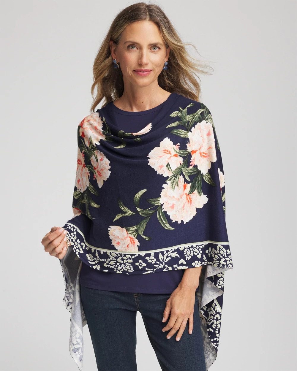 Chico's | Asymmetrical Convertible Sweater Poncho