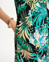 Chico's | Palm Printed Knit Maxi Dress