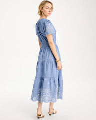 Chico's | Chambray Embroidered Dress
