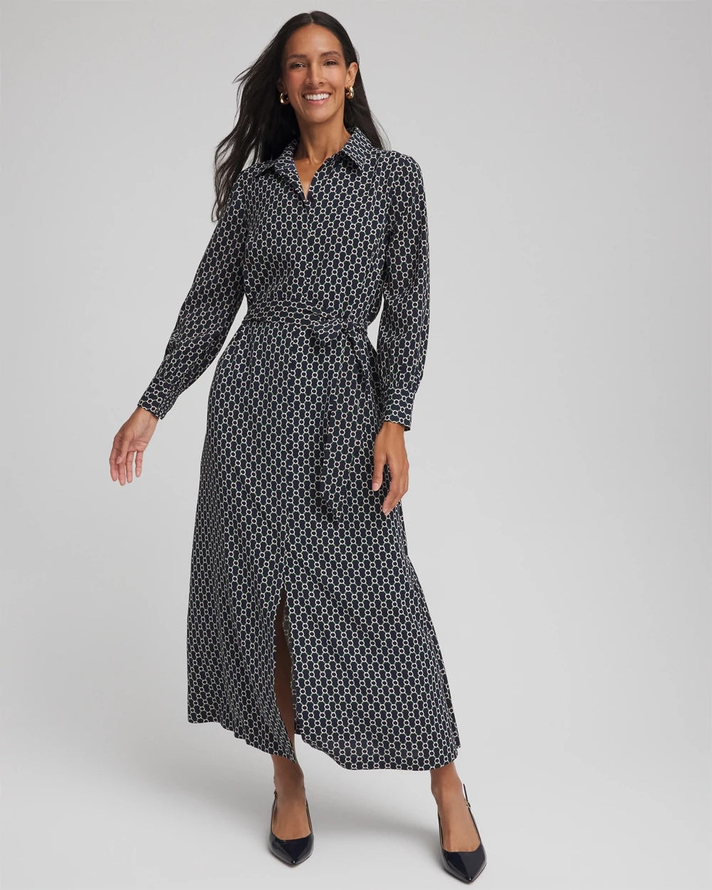 Chico's | Chain Print Maxi Shirtdress