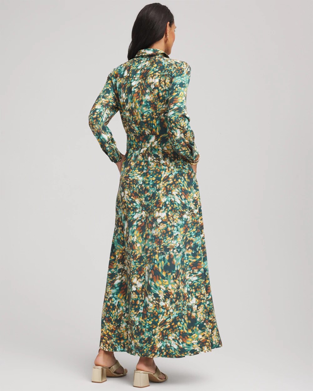Chico's | Printed Long-Sleeved Shirtdress