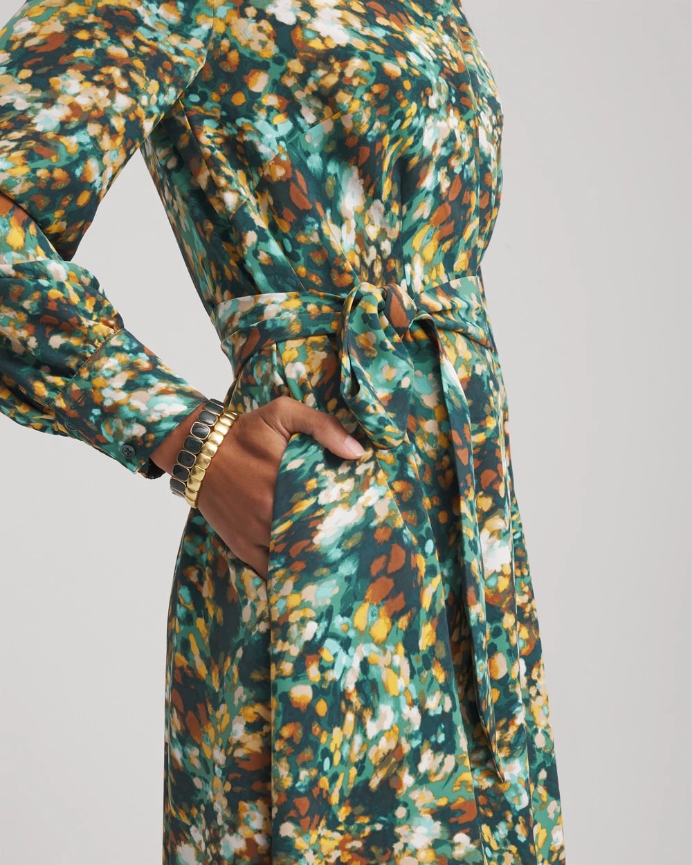 Chico's | Printed Long-Sleeved Shirtdress