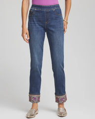 Chico's | Embellished Pull-On Slim Ankle Jeggings