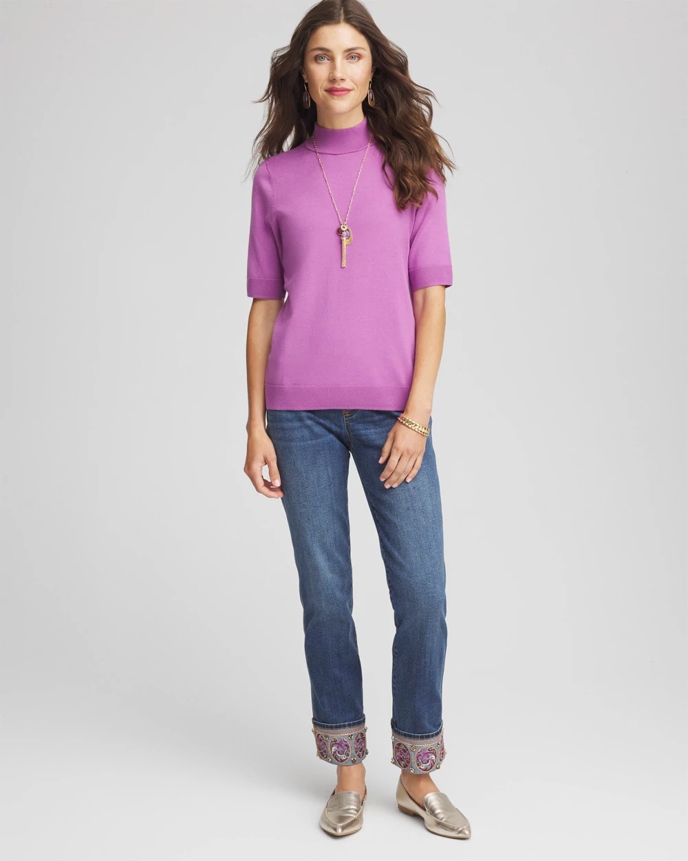 Chico's | Embellished Pull-On Slim Ankle Jeggings