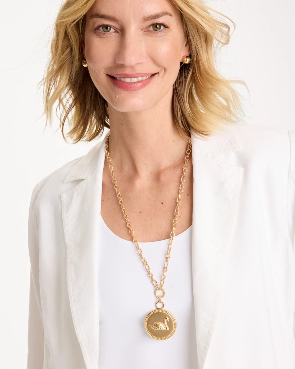 Chico's | Reversible Swan Pendant Necklace