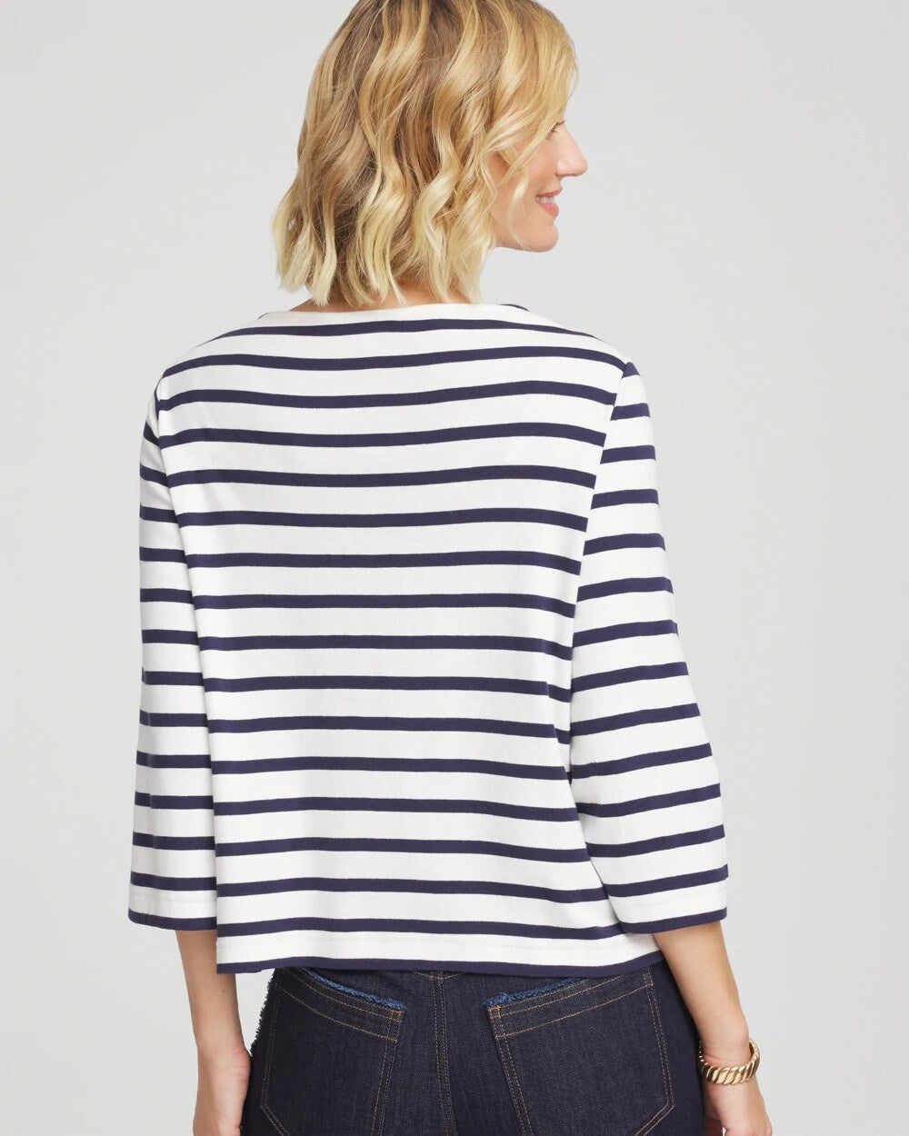 Chico's | Bateau Neck Stripe Top