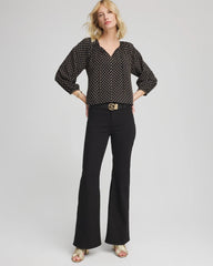 Chico's | Floral Print Tie-Neck Top