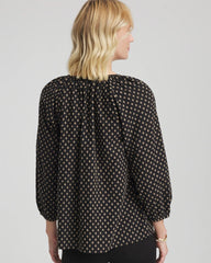 Chico's | Floral Print Tie-Neck Top