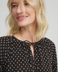 Chico's | Floral Print Tie-Neck Top